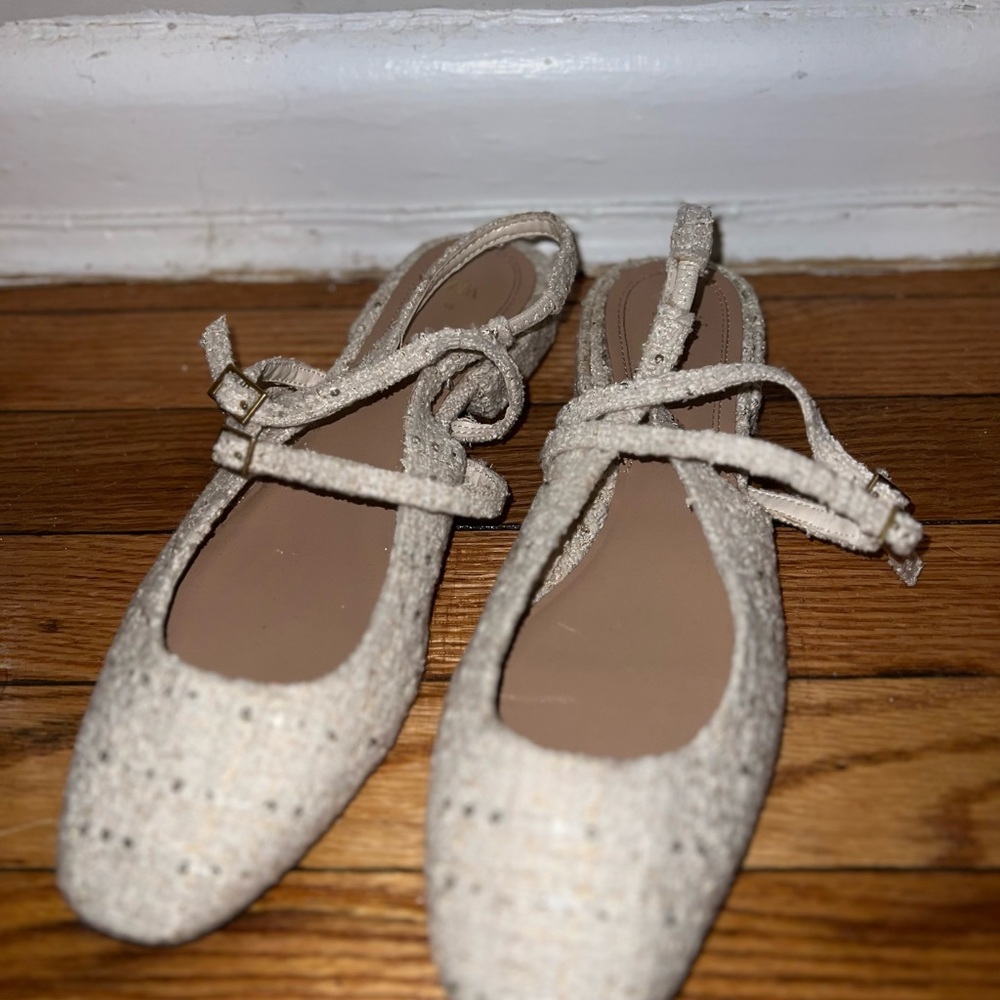 Zara tweed flats